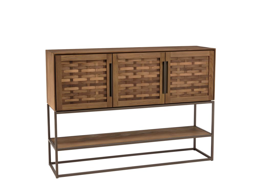 Sunmeub - 3-Door Recycled Teak Wood Sideboard 23199HSWM