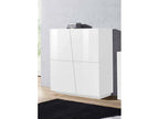 Sunmeub 4-Door Kitchen Buffet, Living Room Buffet, Made in Italy, 120x43x126 cm, Glossy White, 31473KYNZ