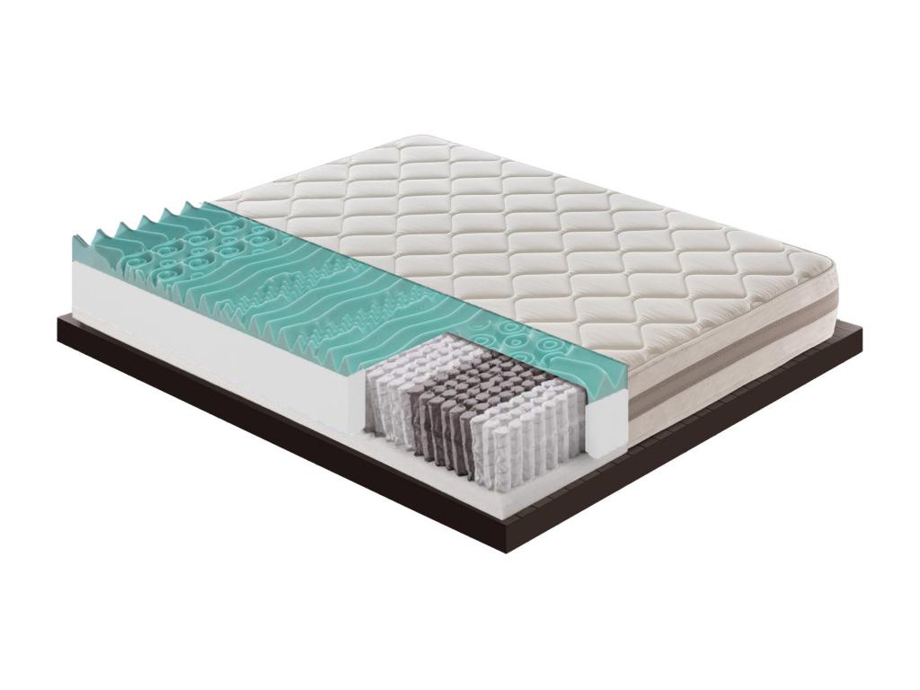 Pocket spring and memory foam mattress, 9 comfort zones, 22 cm high, 100x190 cm, 17237ERFS