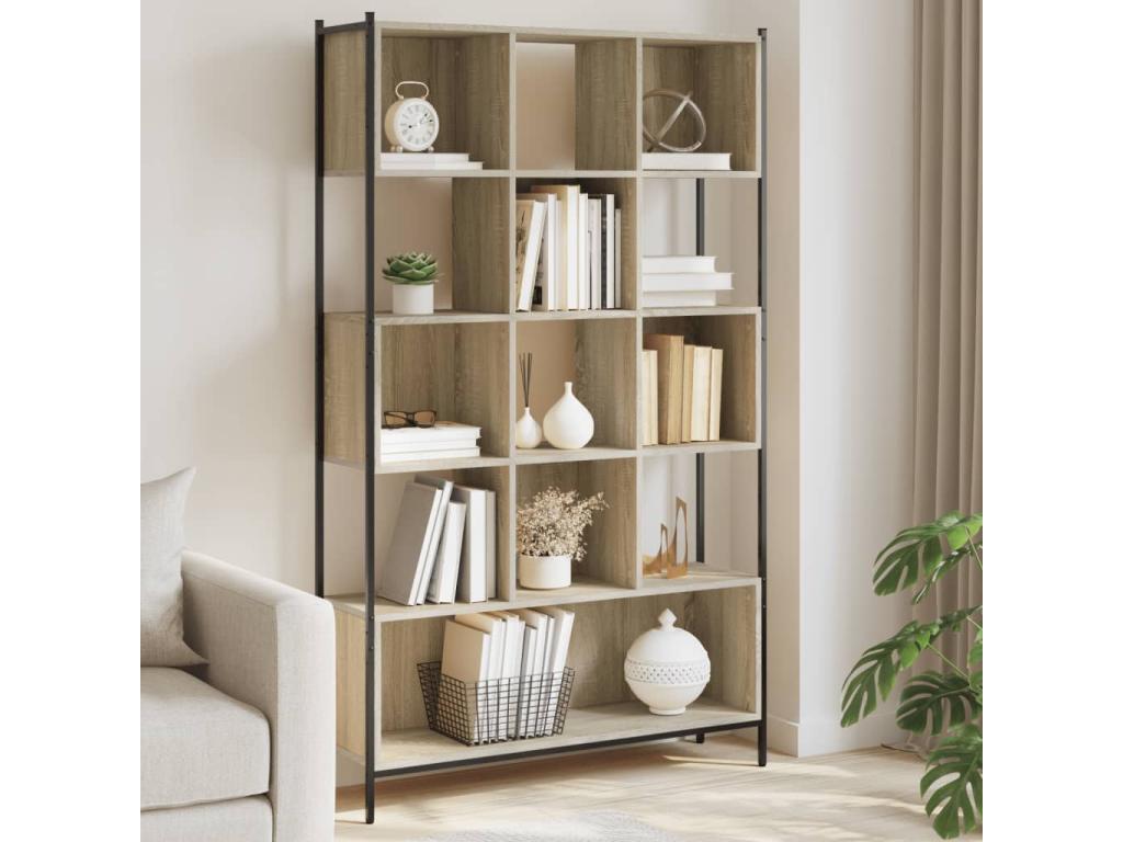 Sunmeub oak bookcase 102x28x172 engineered wood 84590SDNT