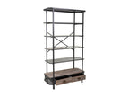 Grey metal and wood shelf 100x40x181h 71381QSHV