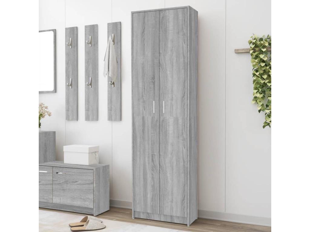 Sunmeub Hallway Wardrobe, Grey, 55x25x189 cm, Engineered Wood, 26610LWIH