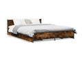 Bed frame with drawers, without mattress, smoked oak, 140x200 cm, 42581BWVU