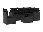 6-piece garden furniture set with cushions, black resin wicker 06047XPRG