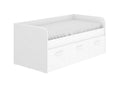 Children's trundle bed 90x190 cm in white melamine with 3 drawers - Length 194.3 x Depth 97 x Height 60 cm 47702BWTH