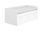Children's trundle bed 90x190 cm in white melamine with 3 drawers - Length 194.3 x Depth 97 x Height 60 cm 47702BWTH