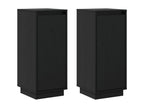 2-piece sideboard set, black, 31.5x34x75 cm, solid pine wood, 08970AQZC