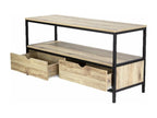 TV stand with 2 drawers, metal and wood - W120cm Sunmeub 36786AGMI