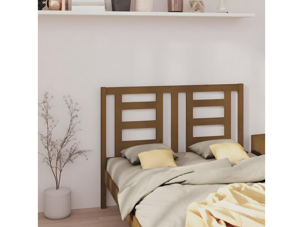 Honey brown headboard 126x4x100 cm Solid pine wood 57489ZHDD