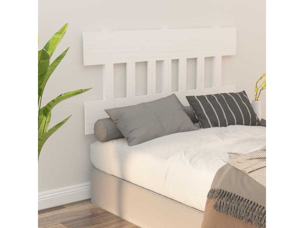 White Headboard 123.5x3x81 cm Solid Pine Wood 94099OJVK