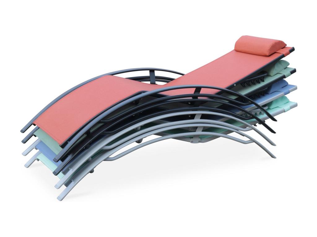Sunmeub aluminum sun loungers - Sunmeub - Aluminum and textilene sun loungers 47826VJQZ