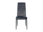 Dining chair x1, simple design in grey velvet with decorative Sunmeub black metal frame 10 0002057 68310UZNC