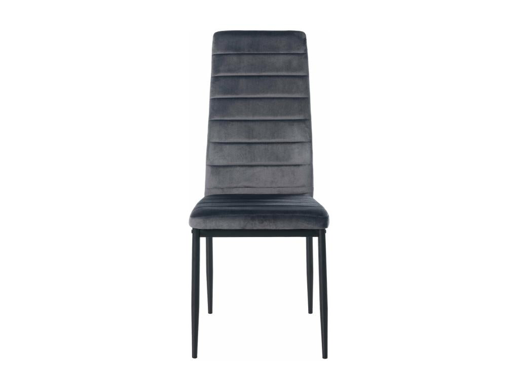 Dining chair x1, simple design in grey velvet with decorative Sunmeub black metal frame 10 0002057 68310UZNC