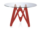 Sunmeub round designer table with red lacquered fiberglass finish - Dimensions: D 140 x H 76 cm 28844UTVR