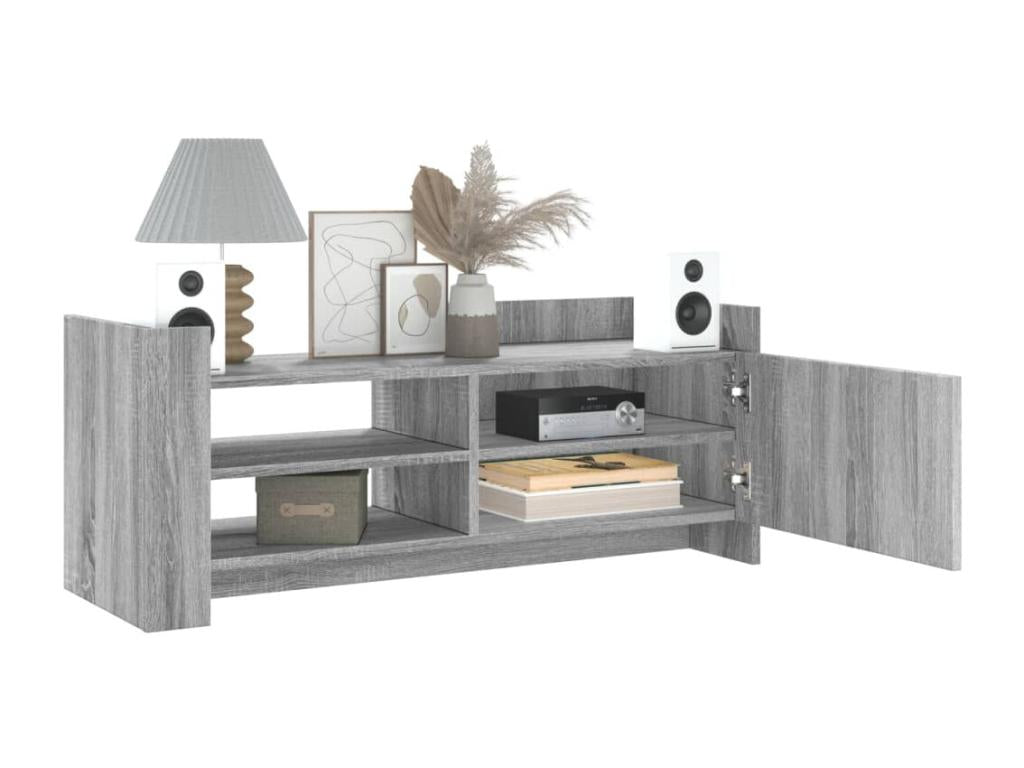 Sunmeub TV stand, grey, 100x35x40 cm, engineered wood, 42816YYPS