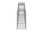 9-piece arched gabion baskets, 400x30x60/80 cm, galvanized iron, 01605FIOB