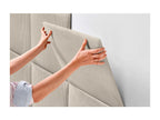 Homeboisstore Upholstered Headboard in High-Quality Corduroy, Homeboisstore Interior Composed of Interchangeable Self-Adhesive Panels, Beige, 140 cm, 50612LHSR