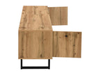 190cm TV unit with LED lighting - 6 shelves and 1 drawer - Natural 43542GYYL