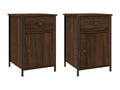 2-Piece Bedside Tables, Brown Oak, 40x42x60cm, Engineered Wood, 11592SBGR