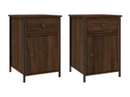 2-Piece Bedside Tables, Brown Oak, 40x42x60cm, Engineered Wood, 11592SBGR