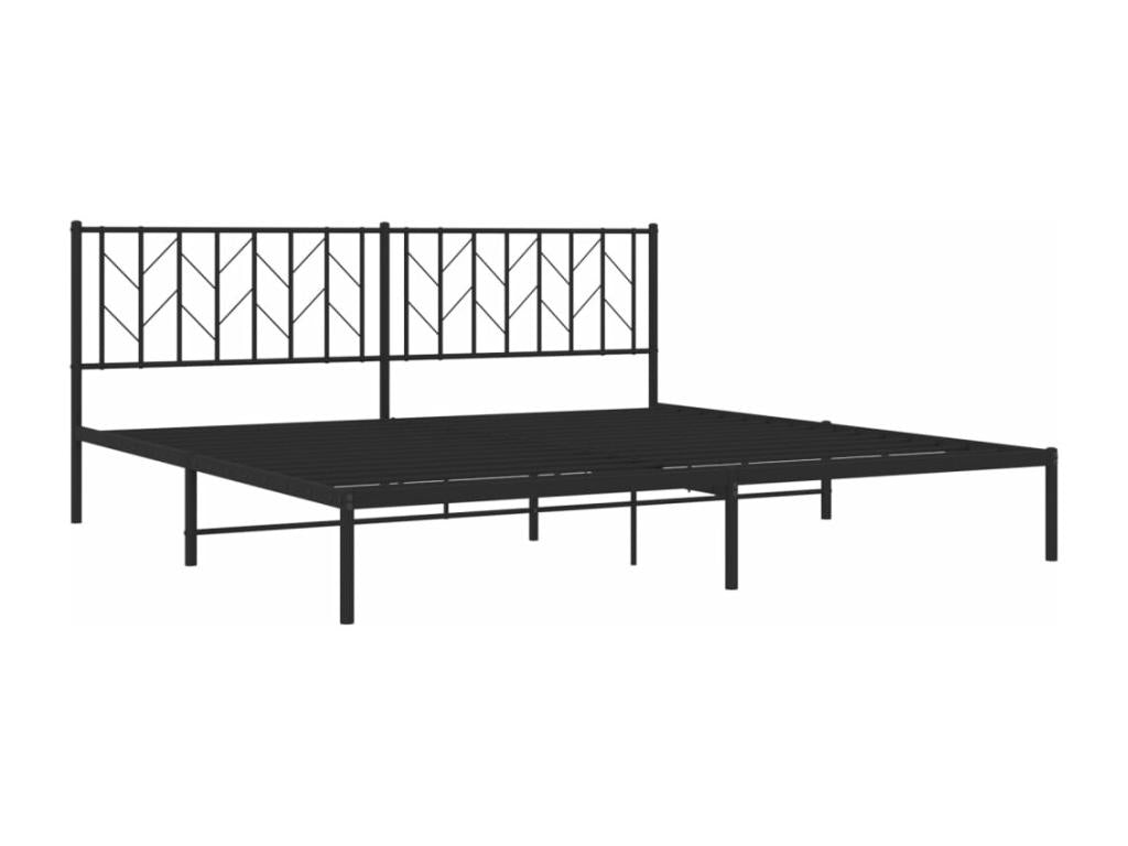 Metal bed frame with black headboard 200x200 cm 16769TOGB