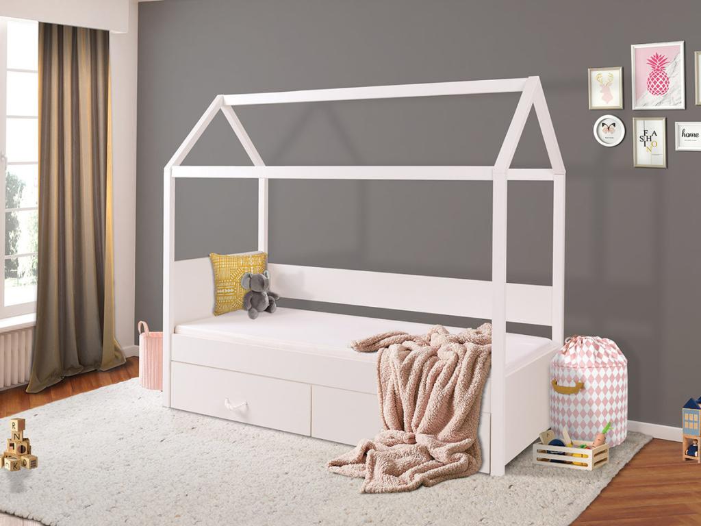 Sunmeub 133 Unique White Bed 80x180cm Wooden Slatted Base for Sunmeub 87x190x172cm 58097NBOZ