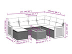 8-piece garden furniture set with cushions, beige wicker resin, 85744MGWZ