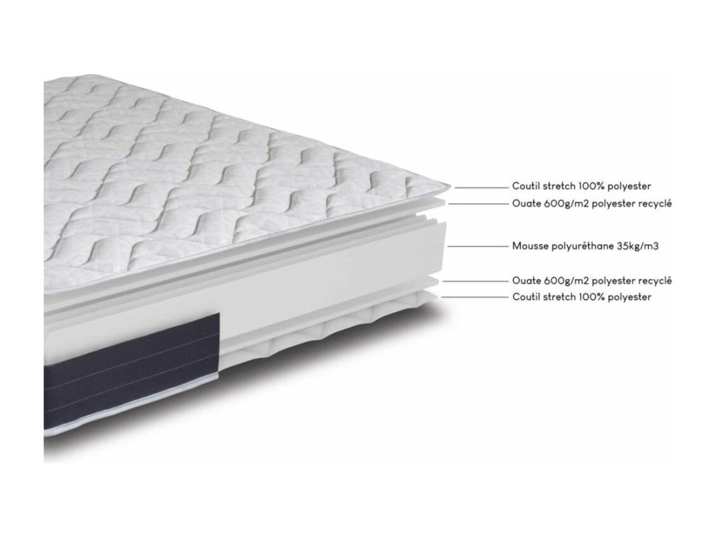 Melior C310 90x190cm Foam Mattress with Metal Base - 20cm Height - Firm Support 17575GNBV