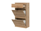 Shoe cabinet with 2 drop-down doors and 1 drawer, light wood - Sunmeub - W 60 x D 30 x H 113 cm 48155DVNG