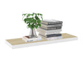 Floating shelves, 2 pcs, oak and white, 80x23.5x3.8 cm, MDF, 19673EKJD