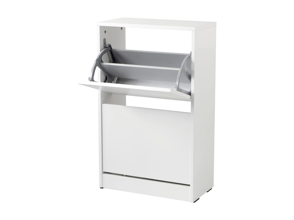 Shoe cabinet with 2 sliding doors, 83x51x26 cm, white - Sunmeub 64915AFQX