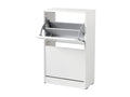 Shoe cabinet with 2 sliding doors, 83x51x26 cm, white - Sunmeub 64915AFQX
