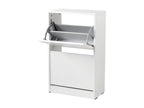 Shoe cabinet with 2 sliding doors, 83x51x26 cm, white - Sunmeub 64915AFQX