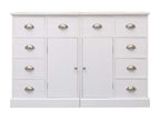 White sideboard with 10 drawers, 113x30x79 cm, wood, 69981UDFJ