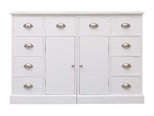 White sideboard with 10 drawers, 113x30x79 cm, wood, 69981UDFJ
