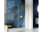 Sunmeub 160x80cm sliding shower enclosure, gold, front access, 76497BZOD