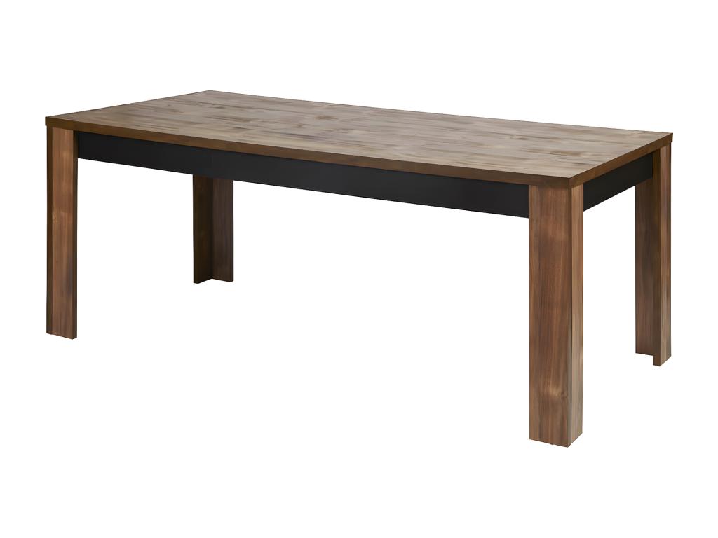 Sunmeub - Dining Table 195cm Dark Mango Wood Effect and Black 67194ASBF