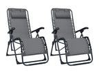Folding patio chairs, set of 2, grey, Homeboisstore 68639QOMU