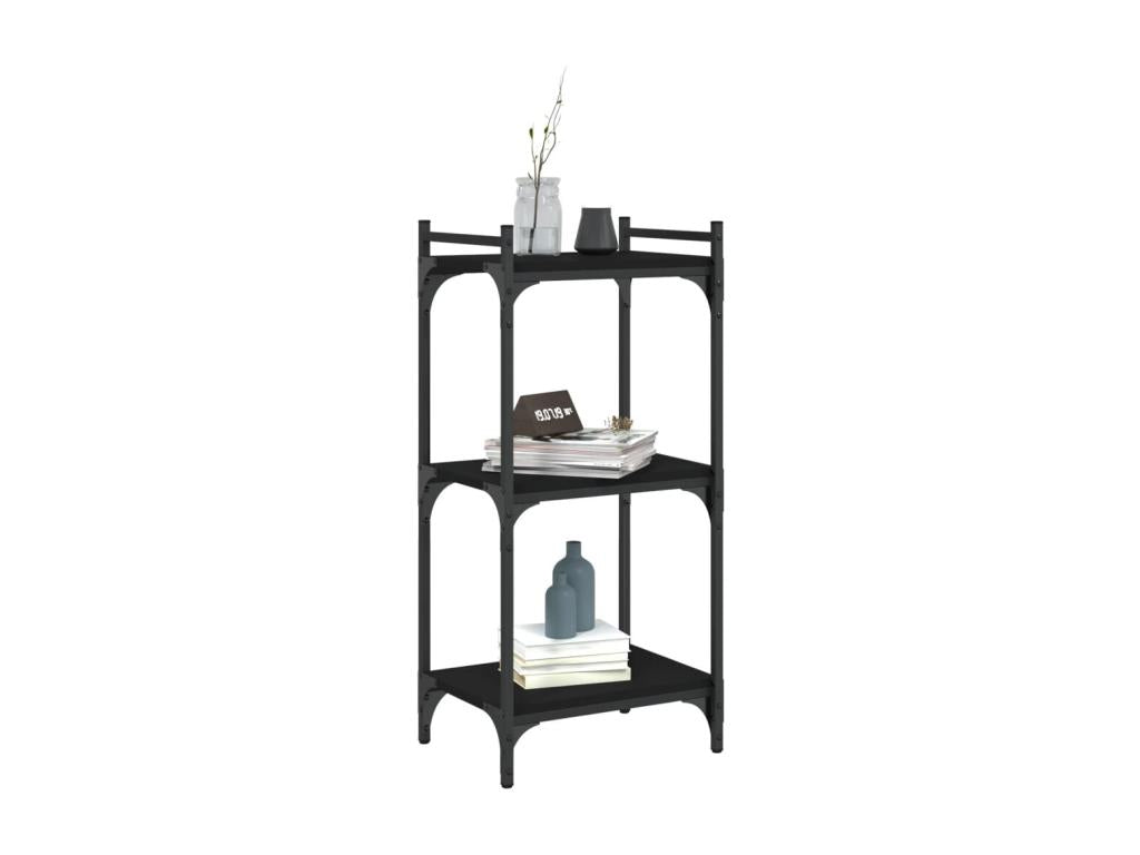 3-tier black bookcase, 40x30x86 cm, engineered wood, 52609ZFYA