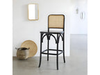 Solid mahogany bar stool with black caning 05107LXHT