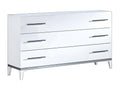 3-Drawer Chest of Drawers, Glossy White - Sunmeub - W 120 x D 43 x H 75 cm 15542VHAF