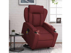 Reclining massage chair, burgundy red faux leather, 43556DSLZ