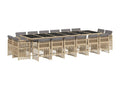 17-piece garden dining set and cushions méSunmeub beige 54915SRYG