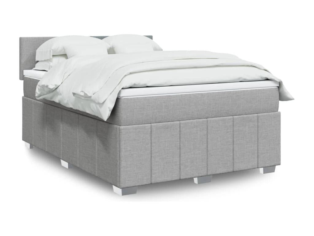 Sunmeub bed base with mattress, light grey, 160x200cm, fabric, 57635LGYT