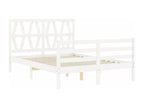 Bed frame with white headboard, 140x190 cm, solid wood, 06704LBJU