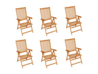 6-piece garden chair set with blue cushions, teak wood, 29104DWTU