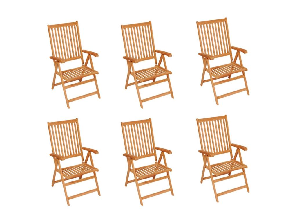6-piece garden chair set with blue cushions, teak wood, 29104DWTU