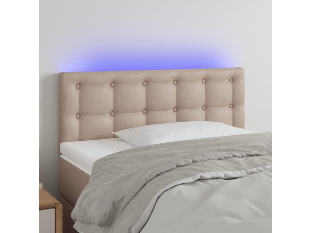 Cappuccino LED Headboard 100x5x78/88 cm Faux Leather 23843YUIY