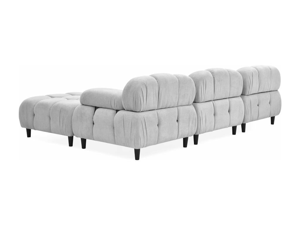 Sunmeub modular and convertible designer sofa, soft fabric, light grey, 32531HGBB
