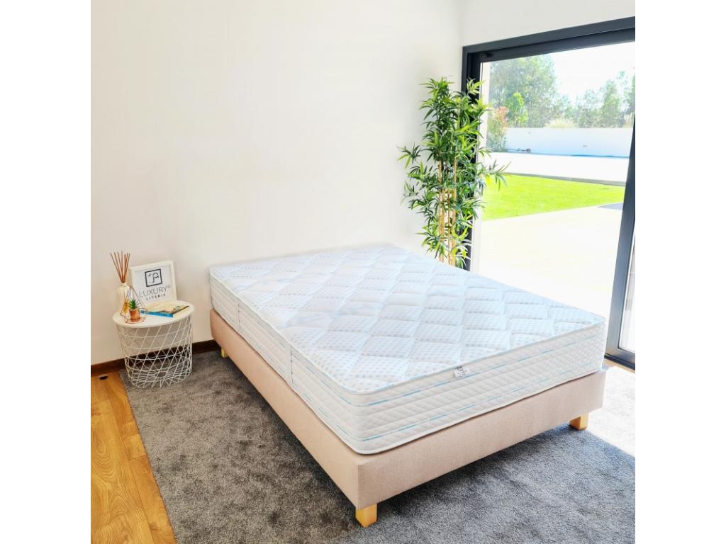 Sunmeub 20cm Bed Base and 24cm Firm High-Density Double-Sided Mattress Set 140x190cm 33249ZAII